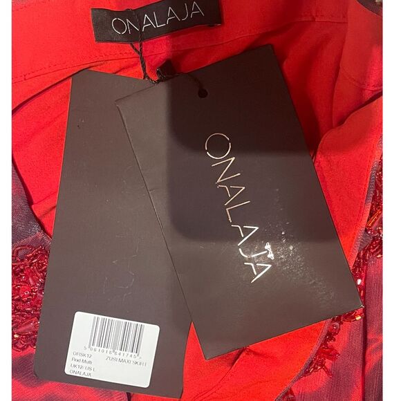 Onalaja Revolve Zusi Maxi Skirt Size Large Red Multi - Picture 4 of 10